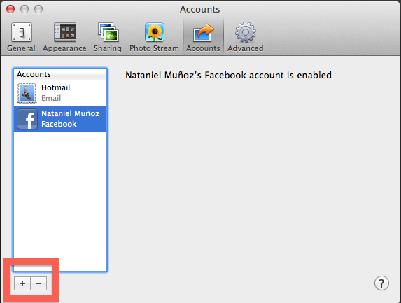Borrar facebook en iPhoto